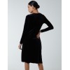 High Neck With Keyhole Detail & Long Sleeve Dress