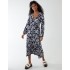 Floral Button Front Midi Dress