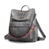 Leather Backpack Purse Zipper