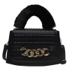 Faux Fur Chain Shoulder Bag