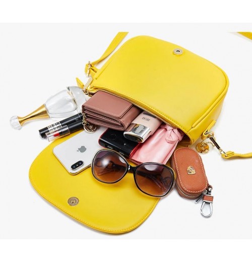 Bright Yellow Leather Purse