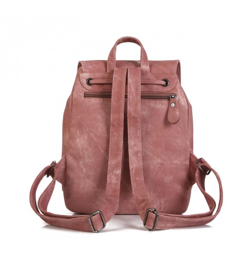 Pink Leather Backpack Purse ERIN